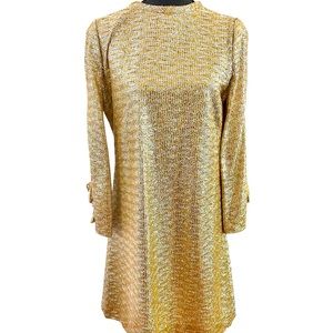 1960s Vintage gold dress